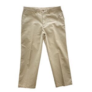 Haggar Classic Straight Fit Chinos Men's 42x32 Beige  American Academia Pants